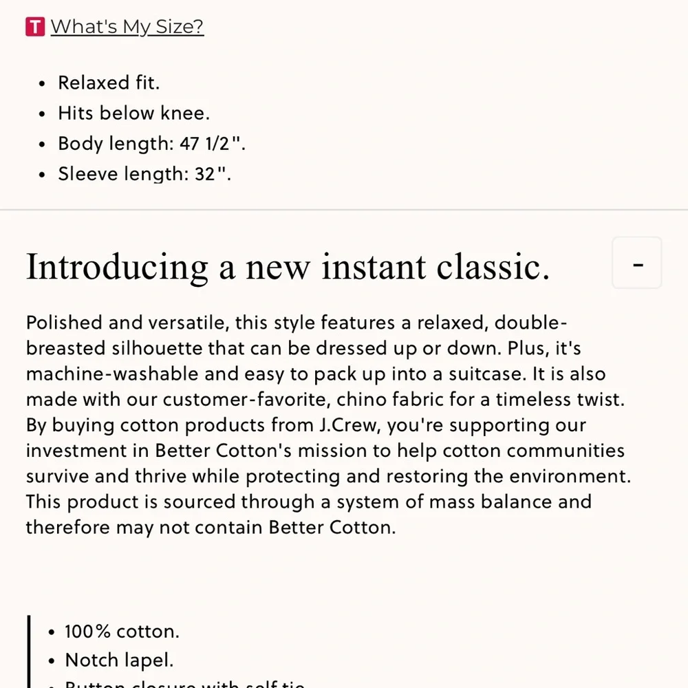 J. Crew Relaxed heritage French coat in pink chino - Picture 2 of 3